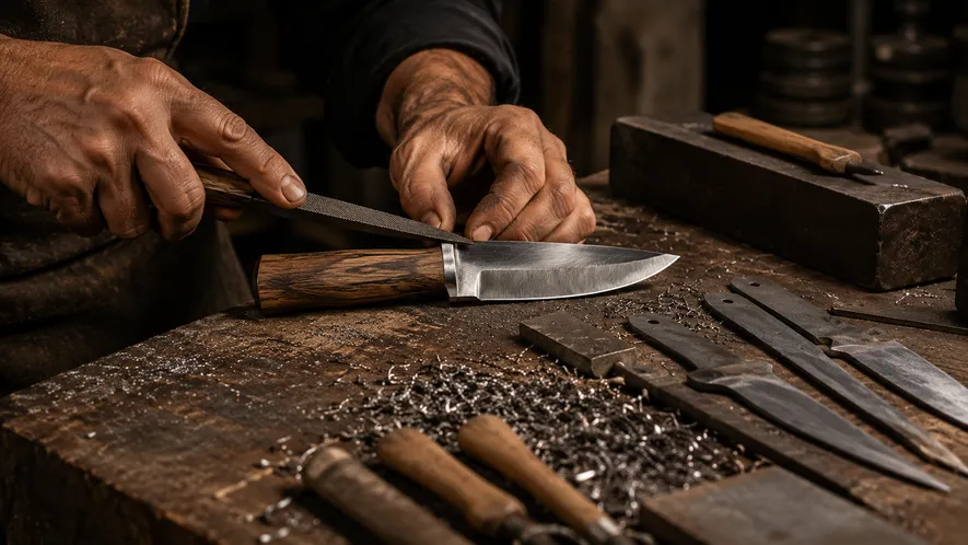 Handgjord kniv hantverk
