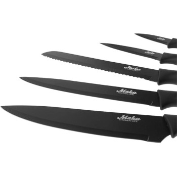 Svart Knivset 5 Delar